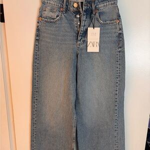 ZARA Women's Straight Leg Mid Blue Jeans